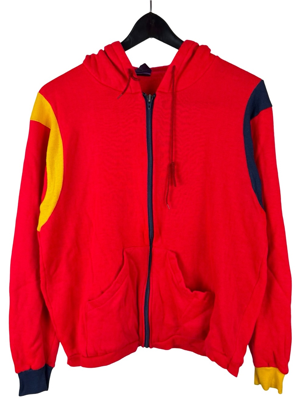Vintage 1980s Women’s Espirt Campus Colorblock Red Full Zip Hoodie Size M